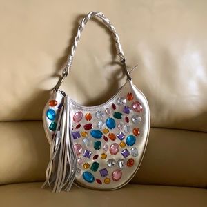 Gold jeweled leather purse by Nordstrom